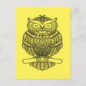 Hibou (jaune) - Carte postale (Devant)