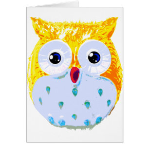 Hibou jaune mignon