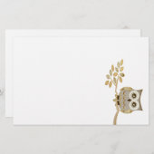 Hibou large de yeux en papeterie d'arbre (Devant / Derrière)