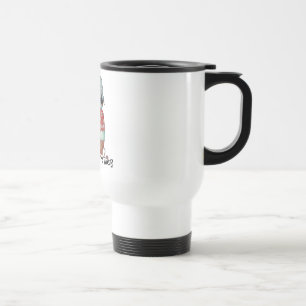 Hibou lunatique avec la tasse de voyage d'attitude