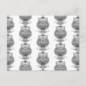 Hibou (motif blanc) - Carte postale (Devant)