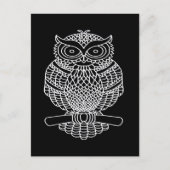 Hibou (noir) - Carte postale (Devant)