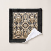 Hibou noir et or Art Déco (Gant de toilette)