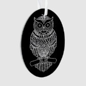 Hibou (noir) - Ornement en acrylique (devant)
