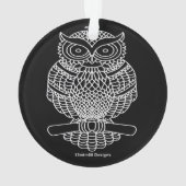 Hibou (noir) - Ornement en acrylique (dos)