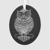 Hibou (noir) - Ornement en acrylique (devant)