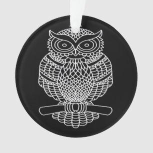 Hibou (noir) - Ornement en acrylique