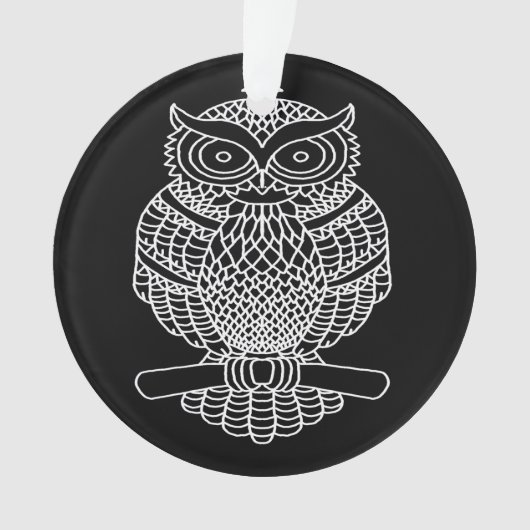 Hibou (noir) - Ornement en acrylique (devant)