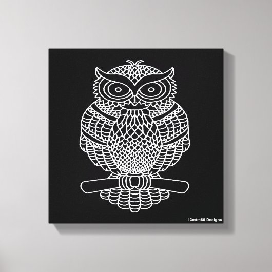 Hibou (noir) - Toile (Recto)