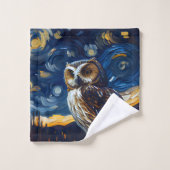 Hibou Nuit Étoilée (Gant de toilette)