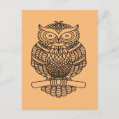Hibou (orange) - Carte postale (Devant)