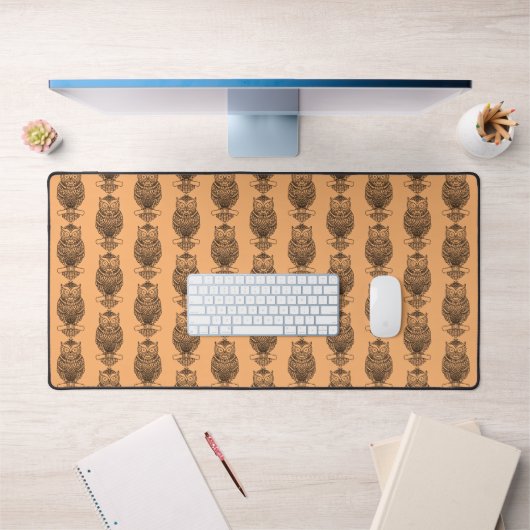 Hibou (orange) - Dessous de bureau (Bureau 1)