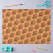 Hibou (orange) - Papier de soie (Artisanat)