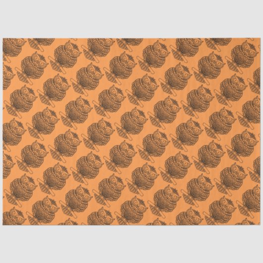 Hibou (orange) - Papier de soie (Recto)
