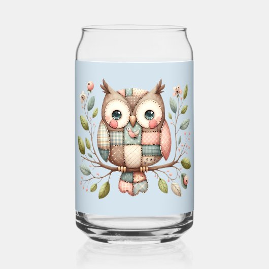 Hibou Patchwork dans une Forêt Fantaisiste (Recto)