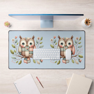 Hibou Patchwork dans une Forêt Fantaisiste