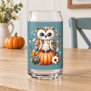 Hibou Patchwork sur Citrouille — Cottagecore Autom