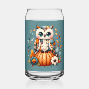 Hibou Patchwork sur Citrouille — Cottagecore Autom