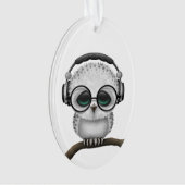 Hibou personnalisable du DJ avec des écouteurs et (devant)