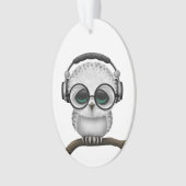 Hibou personnalisable du DJ avec des écouteurs et (devant)