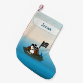 hibou pirate - chaussette de Noël (Devant (Accrochage))