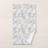 hibou Plumes, gris, beige et bleu, oiseau, léger, (Serviette à main)