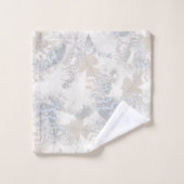 hibou Plumes, gris, beige et bleu, oiseau, léger, (Gant de toilette)