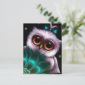 HIBOU ROSE - C'est UNE CARTE POSTALE de FILLE (Debout devant)