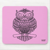 Hibou (rose simple) - Tapis de souris (Devant)