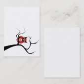 Hibou rouge de crâne de sucre dans le carte de (Devant / Derrière)