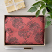Hibou (rouge) - Papier de soie (Cadeau)