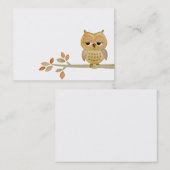Hibou somnolent dans le carte de visite d'arbre (Devant / Derrière)