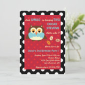 Hibou sur une branche - invitations 5 (Debout devant)