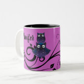Hibou thème Purple iPhone Coupe café Mug Personnal (Devant gauche)