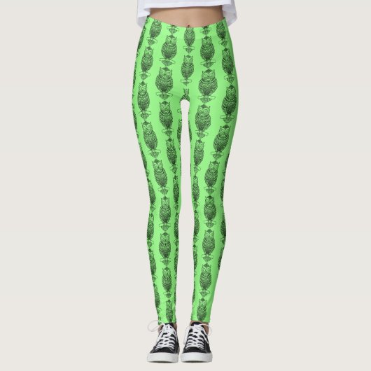 Hibou (vert) - Leggings (Devant)