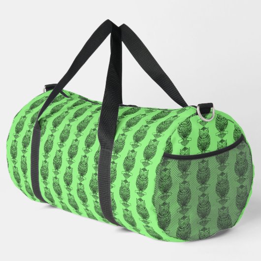 Hibou (vert néon) - Sac de sport (Coin droit)