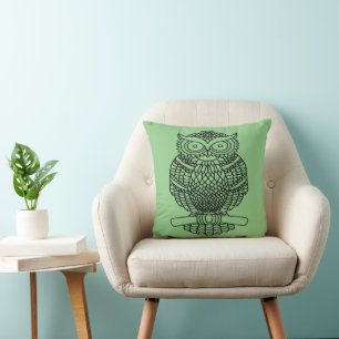 Hibou (vert) - Oreiller