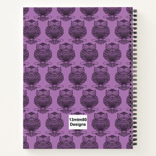 Hibou (violet) - Cahier (Dos)