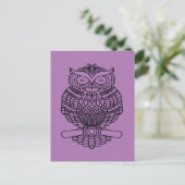 Hibou (violet) - Carte postale (Debout devant)