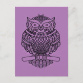 Hibou (violet) - Carte postale (Devant)