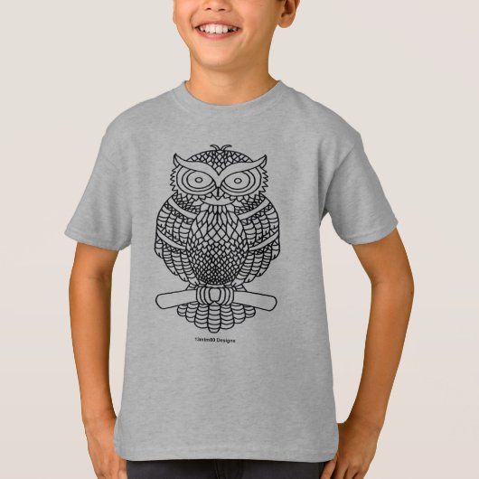 Hibou (vivid) - T-shirt basique pour garçon (Devant)