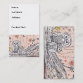 Hiboux 15 cartes de visite (Devant / Derrière)