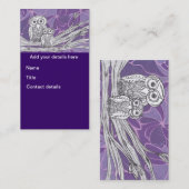 Hiboux 9 cartes de visite (Devant / Derrière)