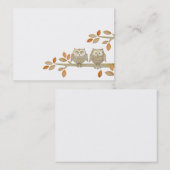 Hiboux d'amour dans le carte de visite d'arbre (Devant / Derrière)