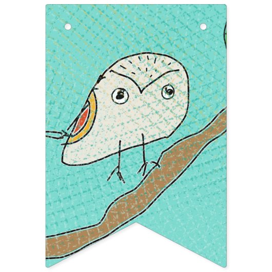 Hiboux dans la bannière de partie de forêt (Deuxième drapeau)