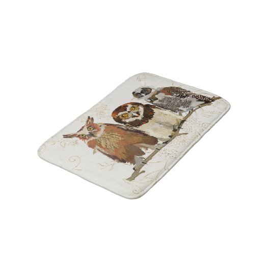 Hiboux dans un tapis de bain de rangée (Angle)