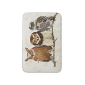 Hiboux dans un tapis de bain de rangée (Devant (Vertical))