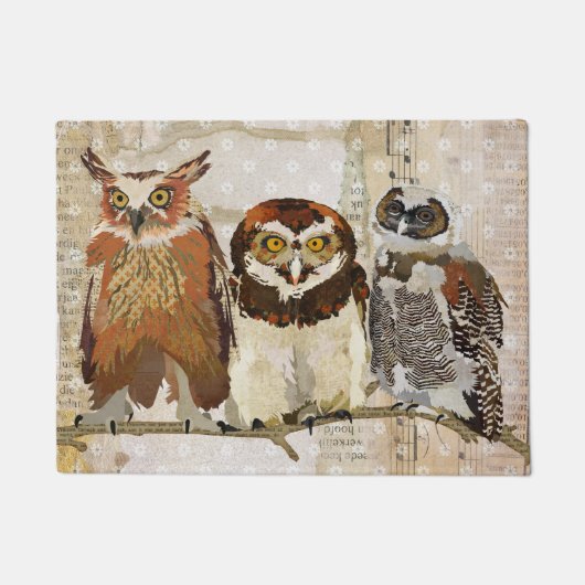 HIBOUX DANS un tapis de porte de RANGÉE (Devant)