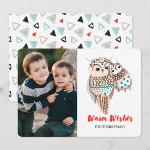 Hiboux de Noël   Cartes d'invitation photo