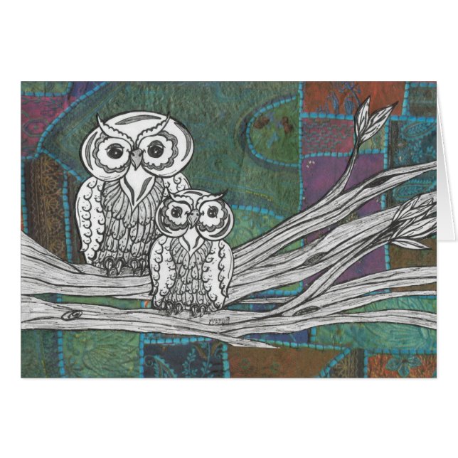 Hiboux de patchwork (Devant horizontal)